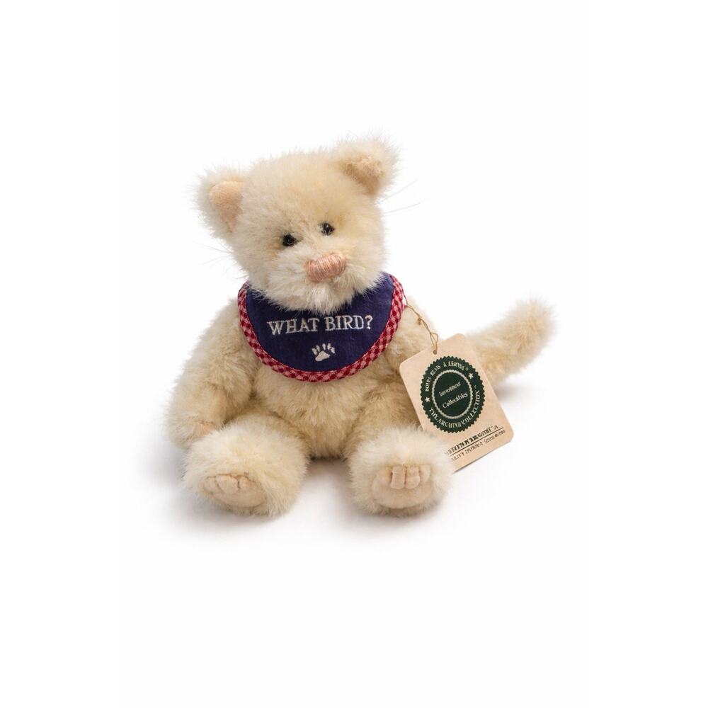 Boyds Bears Robyn Purrsmore Cat Plush WHAT BIRD Bib Archive Collection Tag